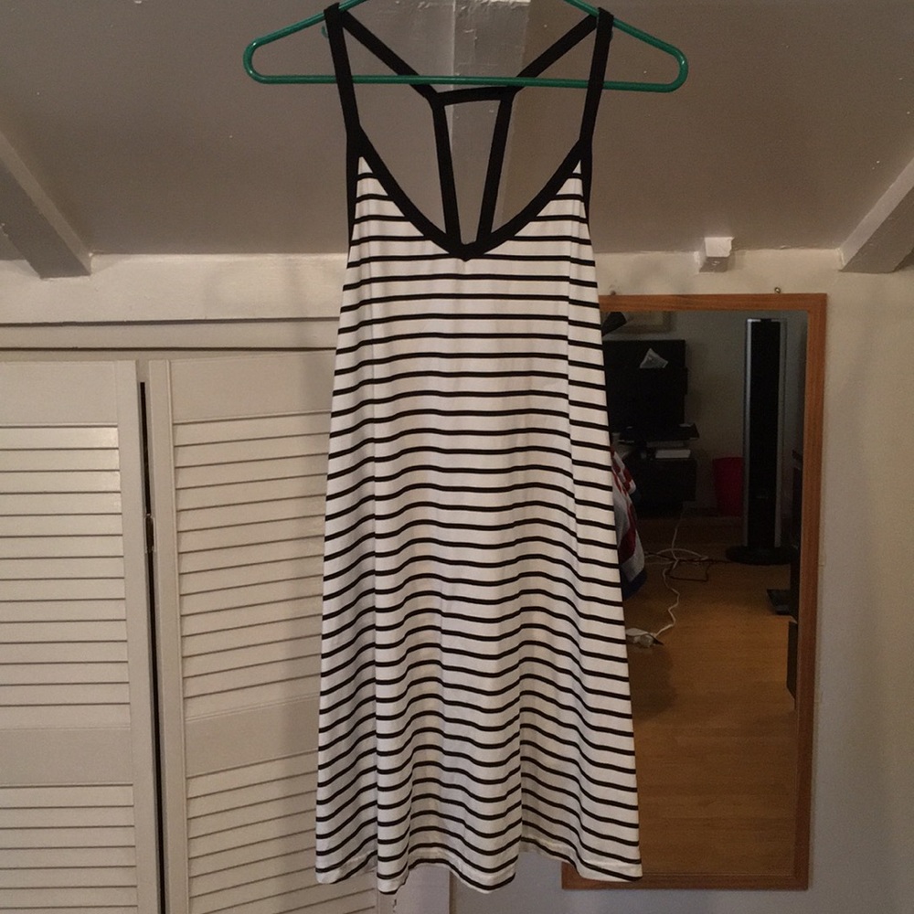 Black and white stripe summer dress